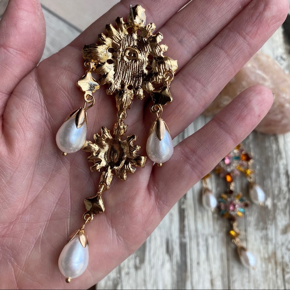 Zara rhinestone chandelier statement earrings - Picture 6 of 9